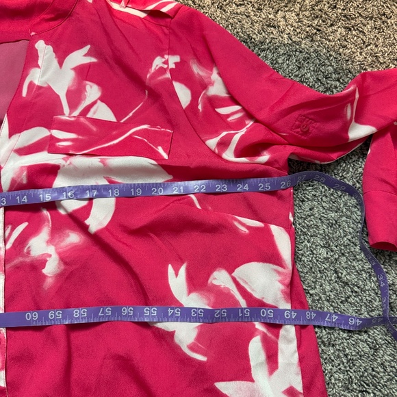 Calvin Klein Plus Size Floral-Print Blouse in Pink Size 2X - Picture 6 of 8